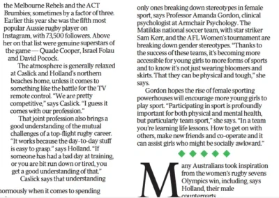 Amanda Gordon On Women’s Sport – The Daily Telegraph