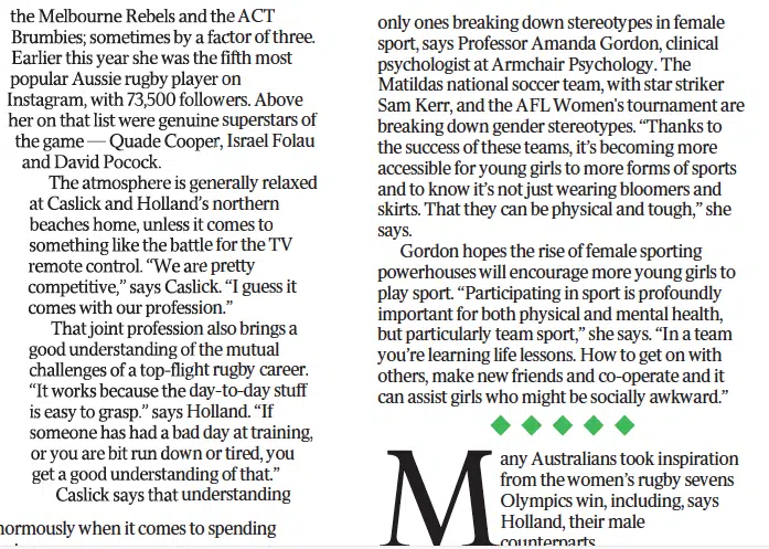 Amanda Gordon On Women’s Sport – The Daily Telegraph
